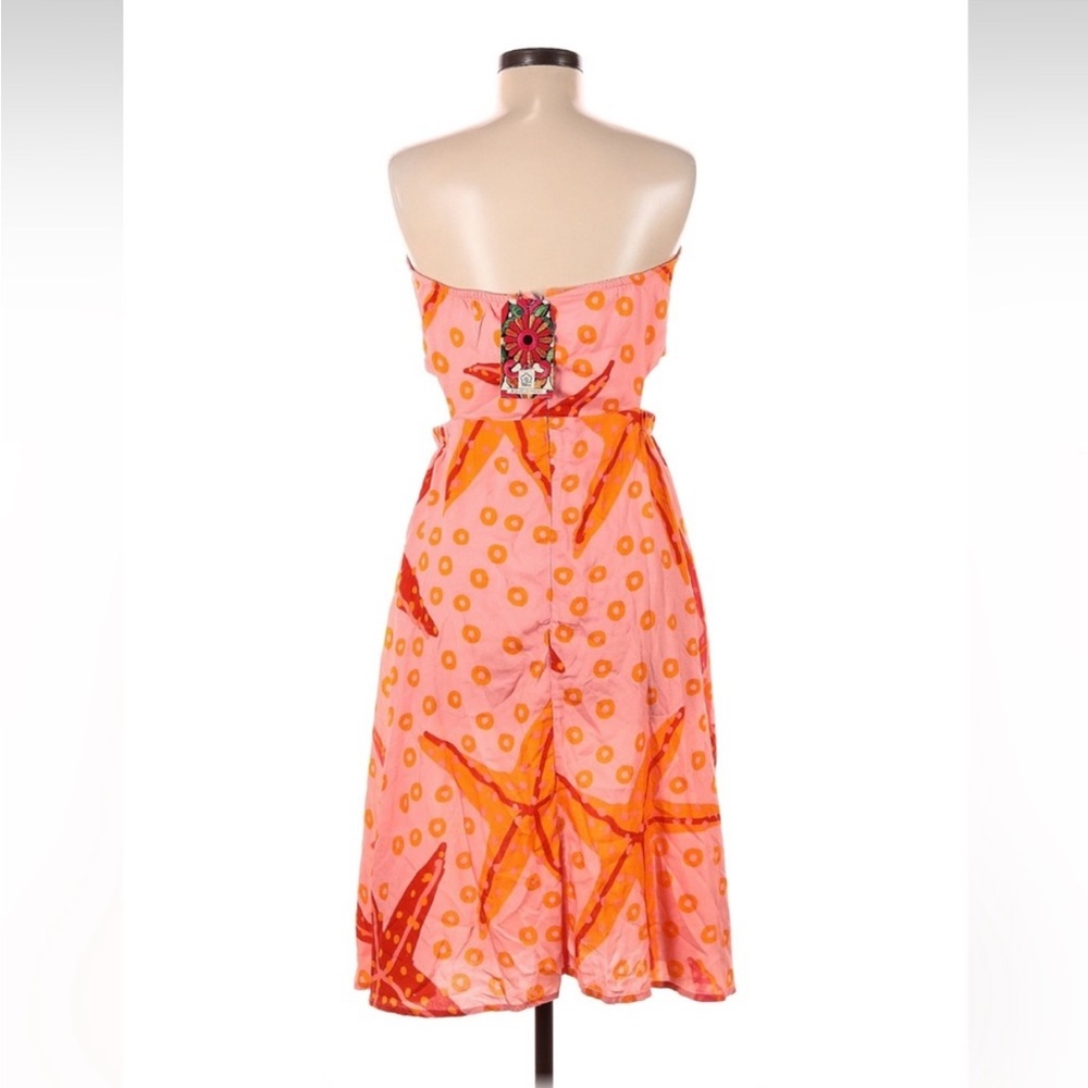 Farm Rio strapless pink and orange starfish dress - Picture 4 of 6